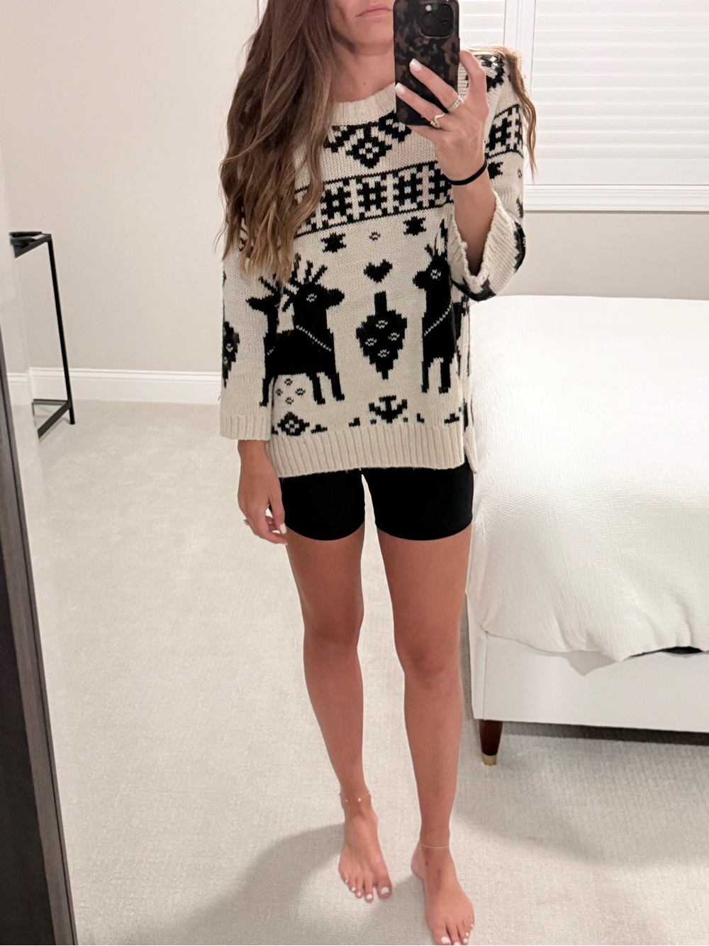 H&M Chunky Oversized Fair Isle Reindeer Sweater